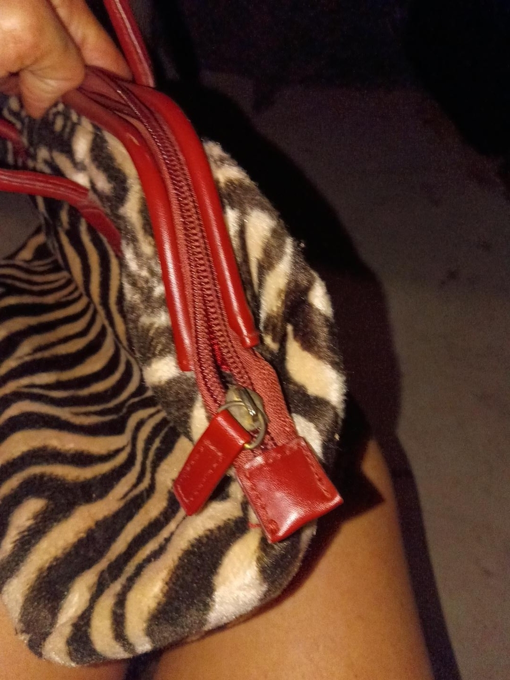 Victoria's Secret Zebra Print Faux Fur Handbag